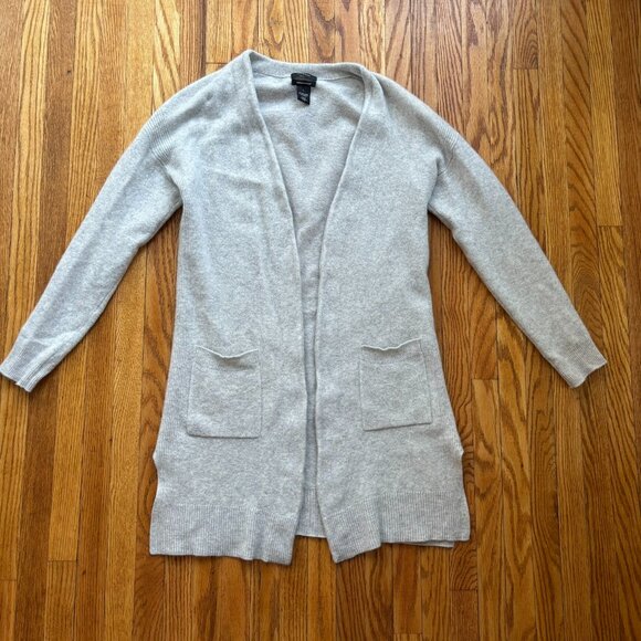 Halogen Cashmere Blend Gray Cardigan - Picture 1 of 7